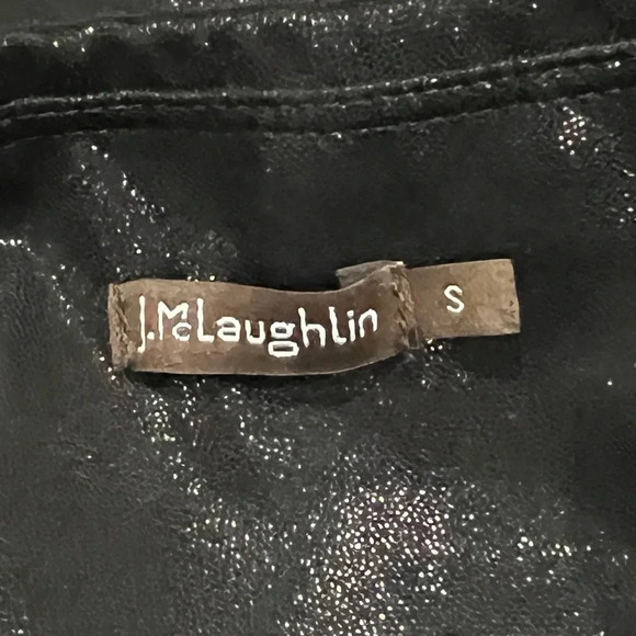 FINAL PRICE J MCLAUGHLIN LORI Black Shiny Stretch Pull On Metallic Leggings - Picture 2 of 4